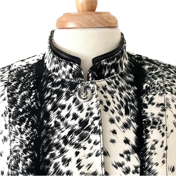 Alberto Makali Womens Animal Print MotoJacket Nehru Collar with leather trim - Picture 4 of 13